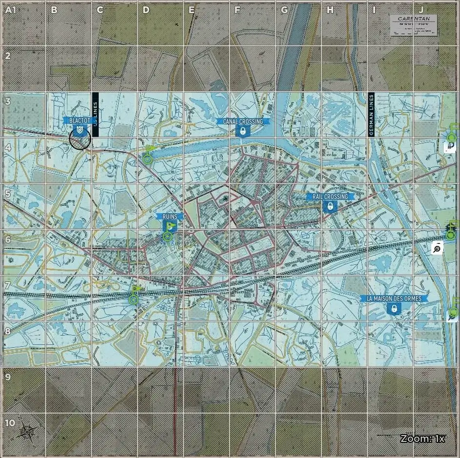 Carentan Allies Default Garrisons map image
