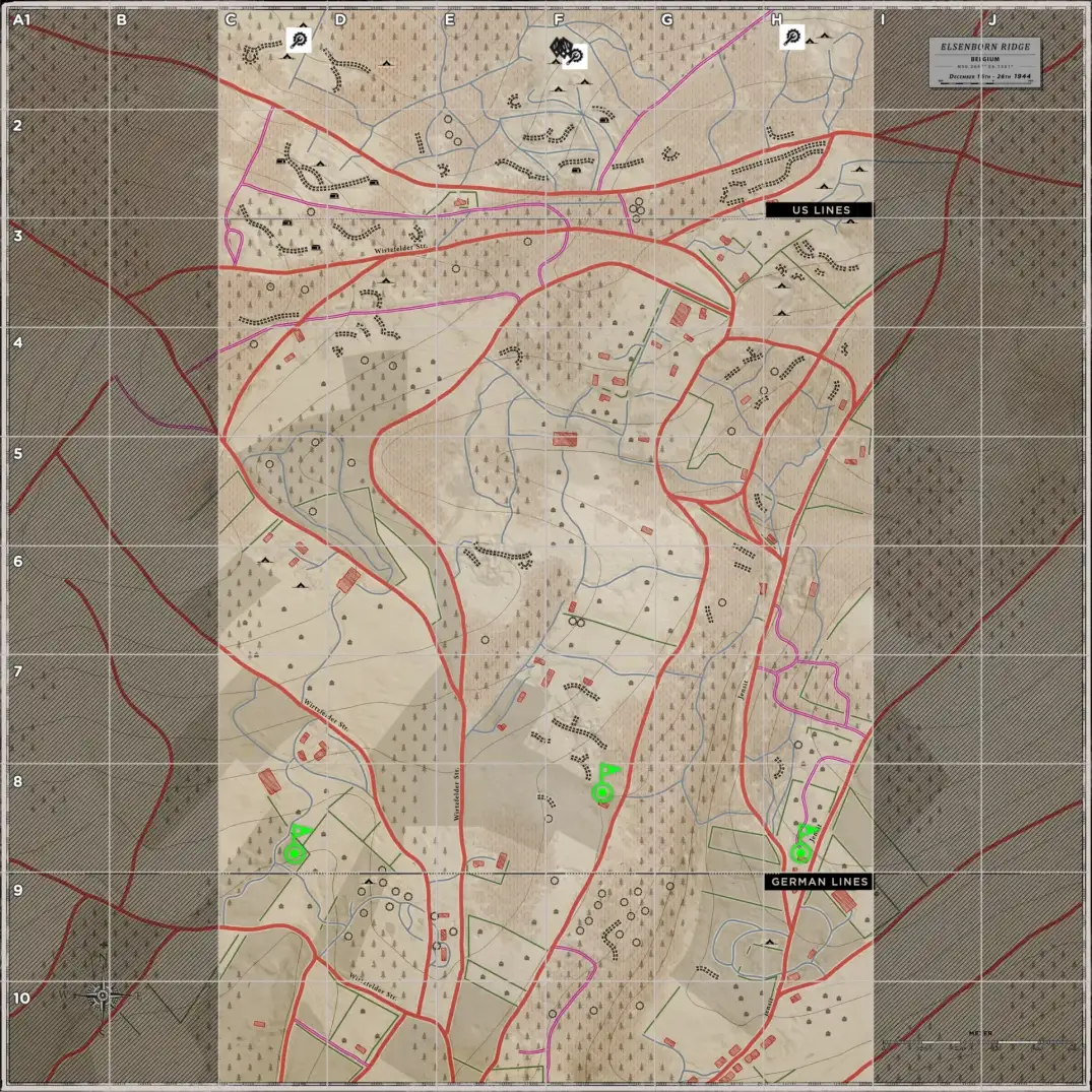 Elsenborn Ridge Axis Default Garrisons map image