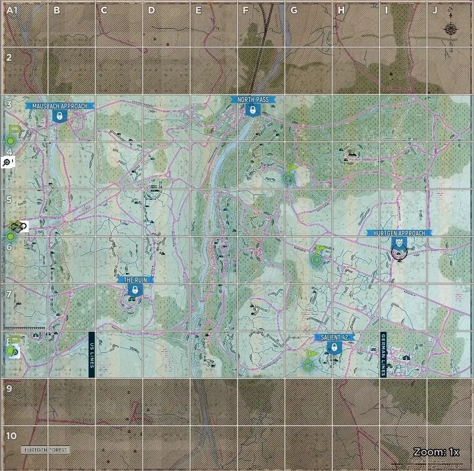 Hurtgen Forest Axis Default Garrisons map image