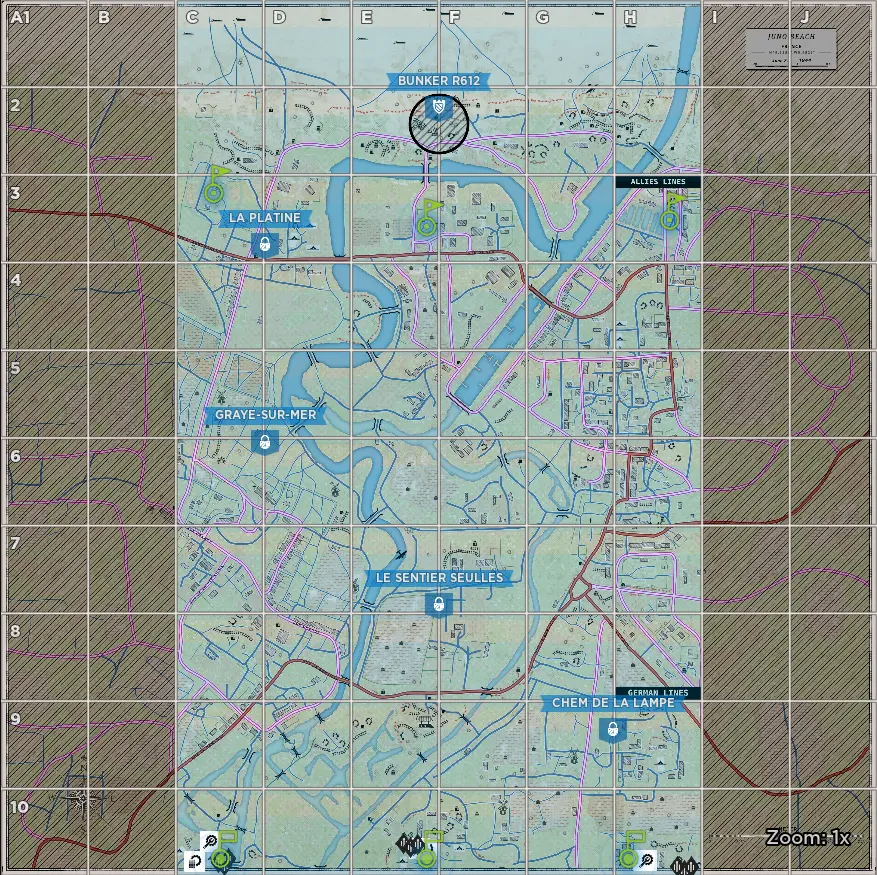 HLL Juno Beach Allies Default Garrisons map image