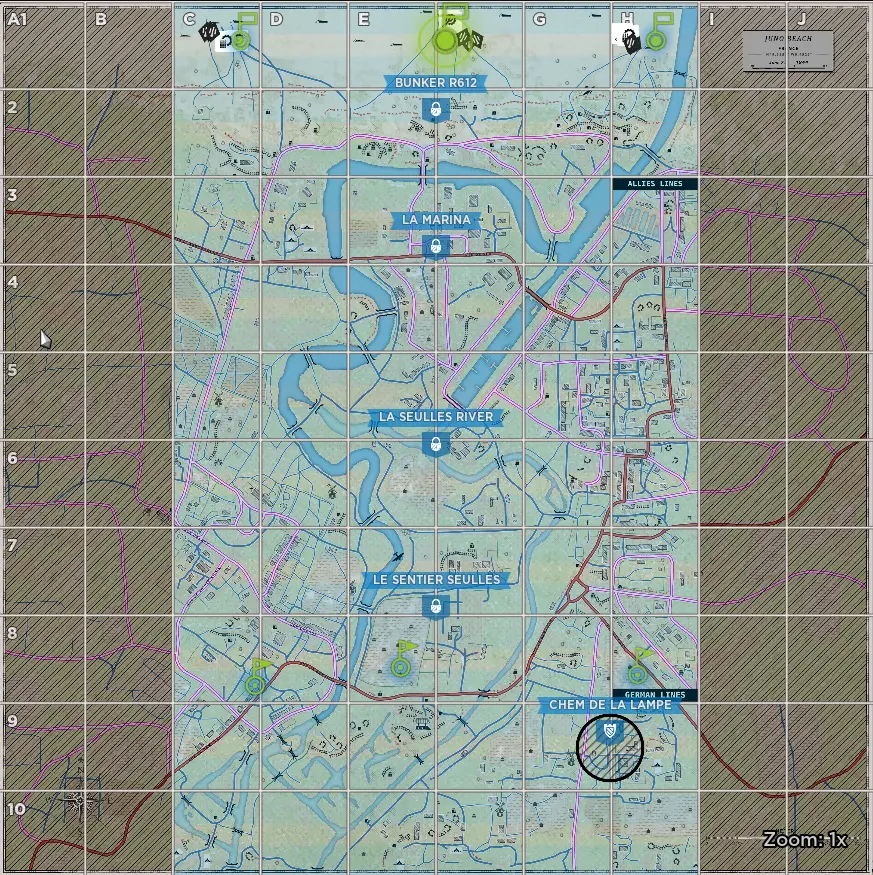 HLL Juno Beach Axis Default Garrisons map image