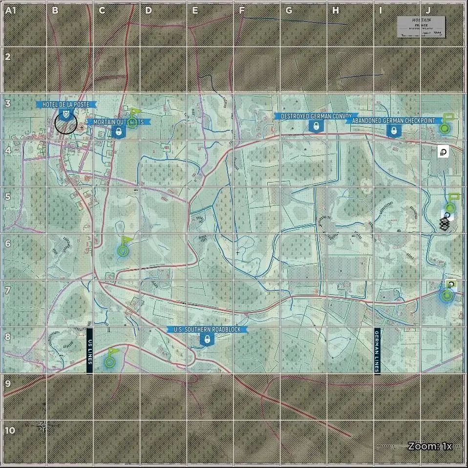 Mortain Allies Default Garrisons map image