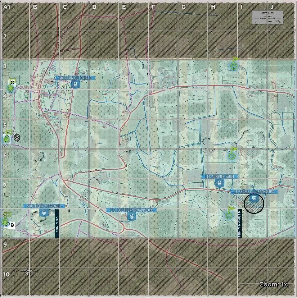 Mortain Axis Default Garrisons map image