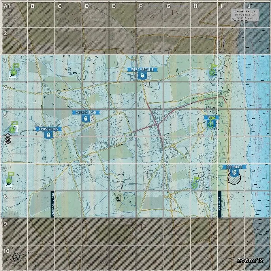 Omaha Beach Allies Default Garrisons map image