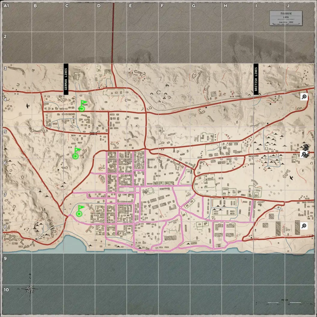 Tobruk Axis Default Garrisons map image